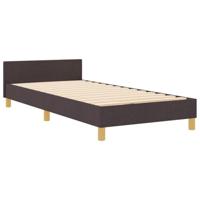 Bedframe met hoofdeinde Donkerbruin 80 x 200 cm Stof - thumbnail