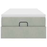 Ottoman bed met matras 100x200 cm fluweel lichtgrijs - thumbnail