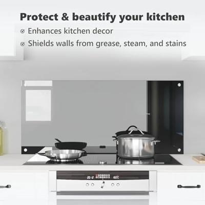 VidaXL Keuken spatscherm zwart 110 x 50 cm gehard glas VidaXL Keuken spatscherm zwart 110 x 50 cm gehard glas