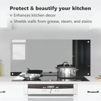 VidaXL Keuken spatscherm zwart 110 x 50 cm gehard glas - thumbnail
