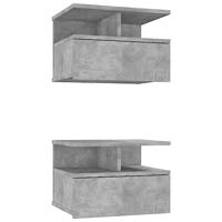 Nachtkastjes 2 st 40x31x27 cm bewerkt hout betongrijs - thumbnail