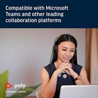 Hoofdtelefoon met microfoon Poly 207576-201 Zwart Rood - thumbnail