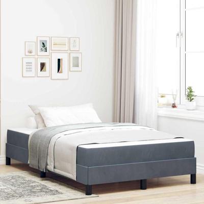 Boxspringbed met matras Donkergrijs 120 x 200 cm Fluweel