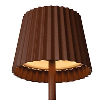 Lucide JUSTINE - Oplaadbare Tafellamp Binnen/Buiten - Accu/Batterij - LED Dimb. - 1x2W 2700K - IP54 - Met draadloos oplaadstation - Roest bruin
