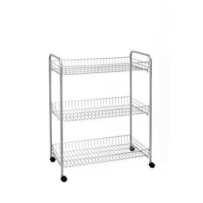 Tomado-Metaltex Grande Opbergrek op Wielen 64x31x84 cm Zilver Tomado-Metaltex Grande Opbergrek op Wielen 64x31x84 cm Zilver