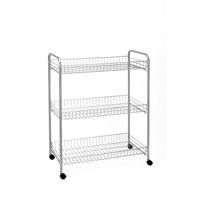 Tomado-Metaltex Grande Opbergrek op Wielen 64x31x84 cm Zilver - thumbnail