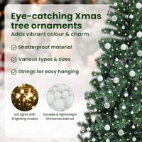 VidaXL Kunstmatig voorverlicht kerstboom groen 240 cm pvc en metaal - thumbnail