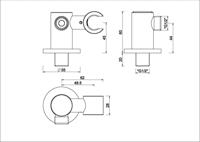 Wiesbaden Handdouchehouder Luxe Doucheaansluiting met Kantelbare Opsteek 1/2&apos;&apos; RVS - thumbnail