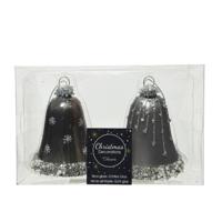 Klok glas d6,50h8 cm warm grijs a2 2st Decoris - Decoris - thumbnail