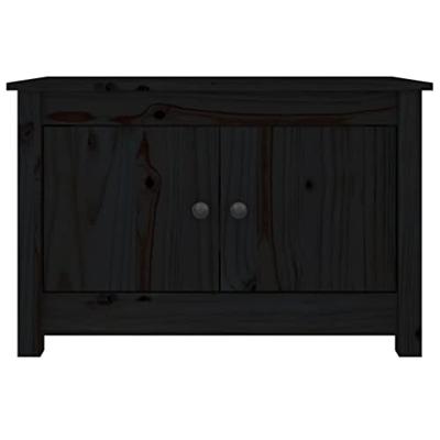 VidaXL Schoenenkast 70x38x45,5 cm massief grenenhout zwart