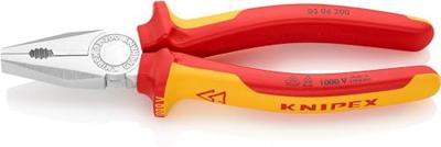 Knipex Kombi-tang verchroomd geïsoleerd met meer-componentengrepen, VDE-getest 200 mm - 0306200 - thumbnail