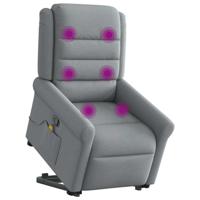 Sta-op-massagestoel verstelbaar stof lichtgrijs - thumbnail