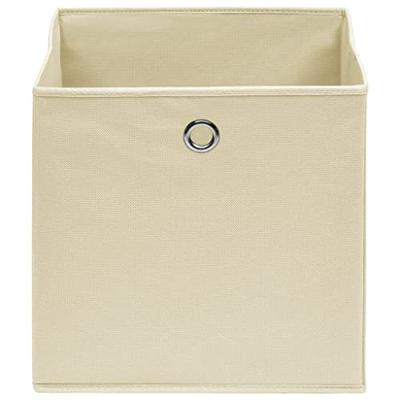 Opbergboxen 4 st 28x28x28 cm nonwoven stof crmekleurig Opbergboxen 4 st 28x28x28 cm nonwoven stof crmekleurig