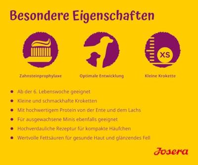 Voer Josera Mini Junior Zalm Eend 900 g Voer Josera Mini Junior Zalm Eend 900 g