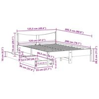 Bedframe met lades massief grenenhout wasbruin 135x190 cm - thumbnail