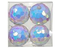 Kerstbal pailletten iriserend 8cm 4 dlg - thumbnail