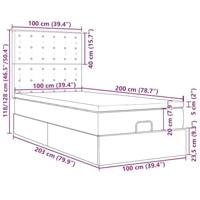 Ottoman bed met matrassen 100x200cm fluweel donkergroen - thumbnail