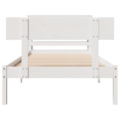 Bedframe zonder matras massief grenenhout wit 120x190 cm