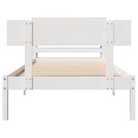 Bedframe zonder matras massief grenenhout wit 90x190 cm - thumbnail