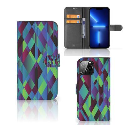 iPhone 13 Pro Max | Book Case | Abstract Green Blue