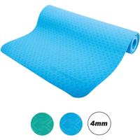 Yogamat - Schildkröt - 183 cm - Blauw - Dikte 4 mm - Antislip - thumbnail