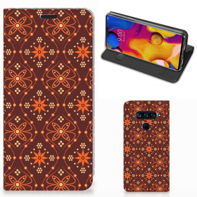 LG V40 Thinq | Hoesje met Magneet | Batik Brown LG V40 Thinq | Hoesje met Magneet | Batik Brown