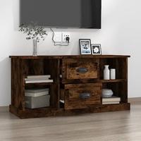 Tv-meubel 99,5x35,5x48 cm bewerkt hout gerookt eikenkleurig - thumbnail