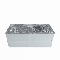 MONDIAZ VICA-DLUX 120cm badmeubel onderkast Clay 4 lades. Inbouw wastafel CLOUD rechts 1 kraangat, kleur Lava. - thumbnail