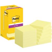 Memoblok post-it 654 super sticky 76x76mm geel | 12 stuks - thumbnail