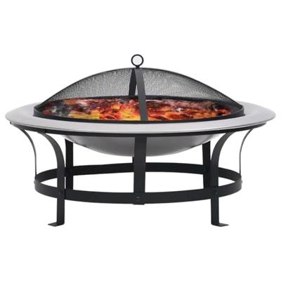 VidaXL Tuinvuurplaats met grill 76 cm roestvrij staal