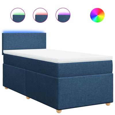 Boxspring met matras stof blauw 80x200 cm - thumbnail