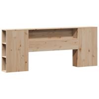 Bed met boekenkast zonder matras massief grenenhout 200x200 cm - thumbnail