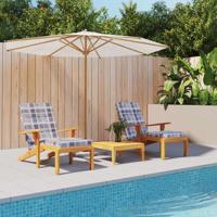 Terrasstoelkussens 2 st ruitpatroon oxford stof grijs - thumbnail