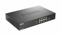 D-Link DGS-1010MP 10 Port Gigabit Max PoE Switch, 8 Gigabit 30W PoE+ poorten, 125W PoE Budget, SFP Fibre Uplink, Fanless, Stil, Power Saving, Metalen Case, Network Switch - thumbnail