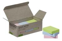 Q-CONNECT Quick Notes Recycled pastel, ft 38 x 51 mm, 100 vel, doos van 12 stuks in geassorteerde kleuren - thumbnail
