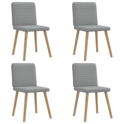 Eetkamerstoelen 4 st stof lichtgrijs