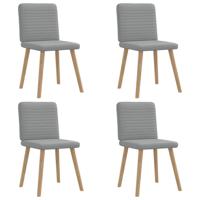 Eetkamerstoelen 4 st stof lichtgrijs - thumbnail