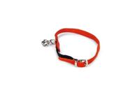 Suede kattenbandje met elastiek en bel - Zwart - thumbnail