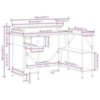 Bureau Gerookt eiken 120 x 79 x 86.5 cm Bewerkt hout - thumbnail