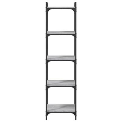 Boekenkast 5-laags 40x30x154 cm bewerkt hout grijs sonoma eiken
