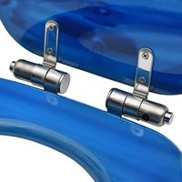 Toiletbril met soft-close deksel waterdruppel MDF blauw - thumbnail