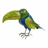 Metalen Toucan Blauw/Groen Medium - thumbnail