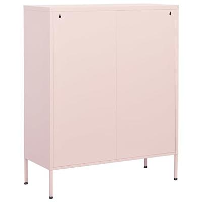 Opbergkast 80x35x101,5 cm staal roze