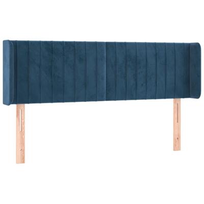 Hoofdbord LED 147x16x78/88 cm fluweel donkerblauw