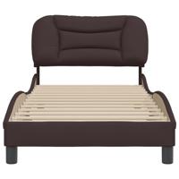 Bedframe zonder matras 90x200 cm stof donkerbruin - thumbnail