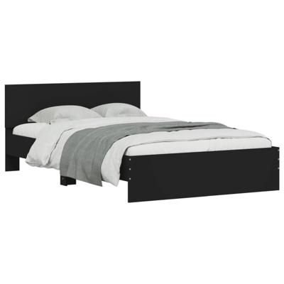 Bedframe met hoofdeinde zwart 200x200 cm