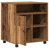 VidaXL Printerstand met opslag oud hout 60 x 50 x 67 cm bewerkt hout - thumbnail