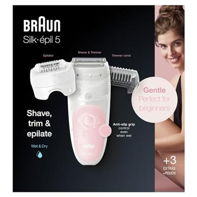 Braun Silk-épil 5 Silk-epil 5-620 Wet & Dry Roze, Wit 28 pincetten