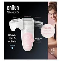 Braun Silk-épil 5 Silk-epil 5-620 Wet & Dry Roze, Wit 28 pincetten - thumbnail