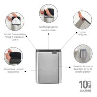 Brabantia Bo afvalemmer 7 liter met kunststof binnenemmer matt steel fingerprint proof - thumbnail